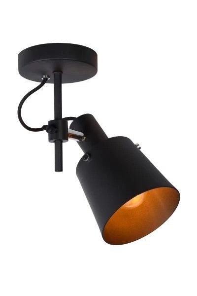 Lucide Quinny schwarz LED-Deckenstrahler 1xE27, IP20, 80 CRI, 220-240V