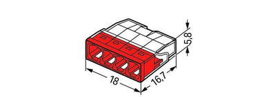 WAGO LED Verbinder 4-polig 0.5-2.5mm² IP20 Schnellanschluss Klemmblock CE RoHS 220-240V