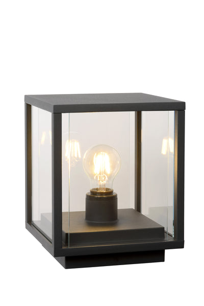 Lucide CLAIRE LED socket lamp 1xE27 IP54 Anthracite outdoor cuboid aluminum 220-240V modern garden lighting