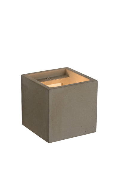 Lucide GIPSY wall light, modern square concrete design, G9 socket, 25W max, dimmable, 220-240V, IP20, Grey
