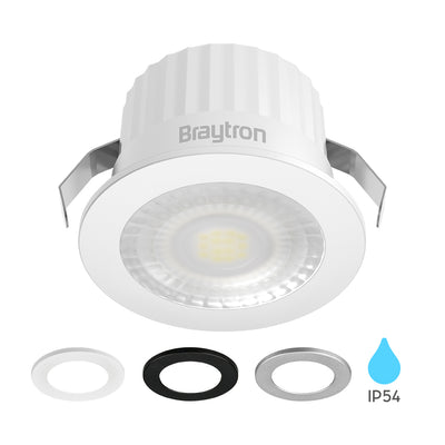 Braytron LED spotlight 3W 3000K warm white IP54 38° beam 210 lumen non-dimmable
