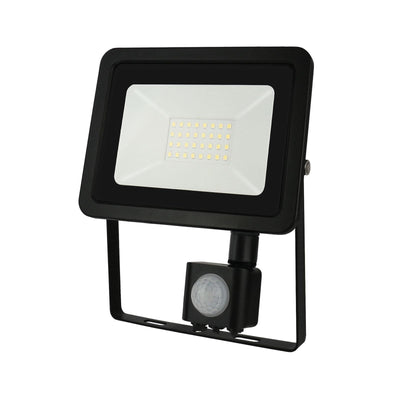 Spectrum LED Strahler mit PIR-Sensor 20W 230V 1700 Lumen 3000K IP44 Schwarzes Gehäuse für den Außenbereich