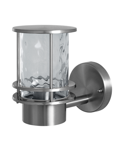 Ledvance ENDURA Classic Post Up E27 outdoor wall light, stainless steel body, clear glass diffuser, IP44