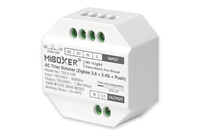 Miboxer LED dim module inbouw AC TRIAC dimmable Zigbee 3.0 RF 2.4GHz Push Tuya smart lighting control