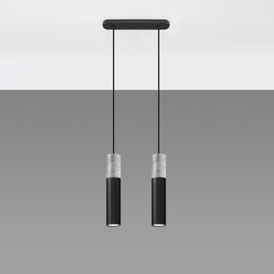 Sollux Lighting LED pendant lamp BORGIO Black Concrete, 2x GU10, IP20, Aluminium Steel, CE RoHS