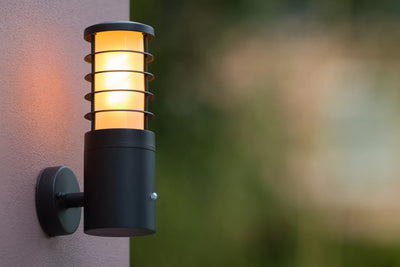 Lucide SOLID outdoor wall light, round aluminum, 1xE27, 220-240V, IP54, Anthracite finish