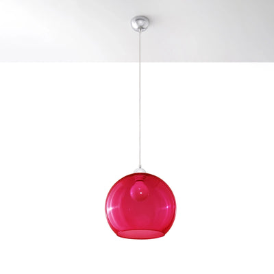 Sollux Lighting BALL hanging lamp in Red, Aluminium and Steel, IP20, 220-240V, max 50W LED, CE RoHS