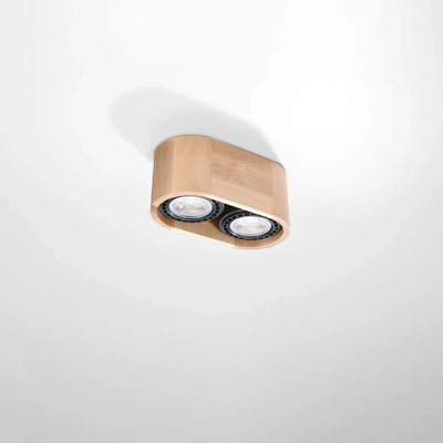 Sollux Lighting BASIC 2 LED Deckenstrahler, Naturholz, IP20, 220-240V, max. 50W, CE RoHS