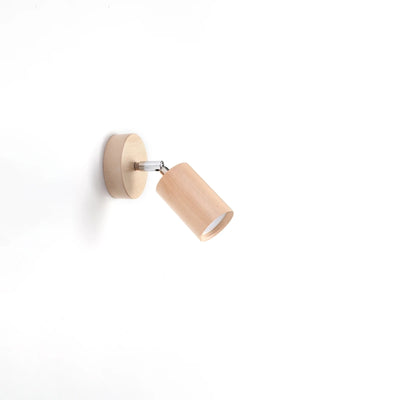 Sollux Lighting BERG wall lamp natural wood, LED ready, IP20, 220-240V, Aluminium Matt Gold finish