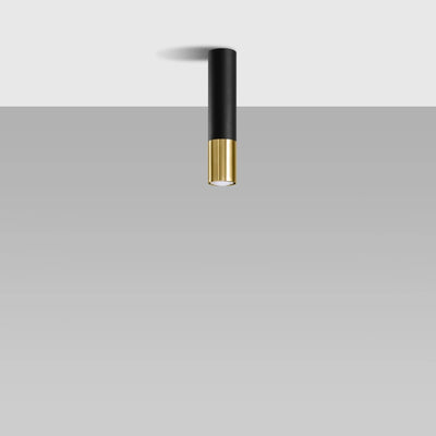 Sollux Lighting LED ceiling spotlight LOOPEZ Black Gold, 1x GU10, IP20, Aluminium, CE RoHS