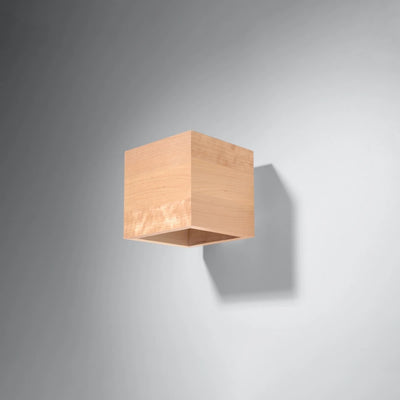 Sollux Lighting QUAD wall lamp natural wood, LED compatible, IP20, 220-240V, CE RoHS, Matte Gold finish