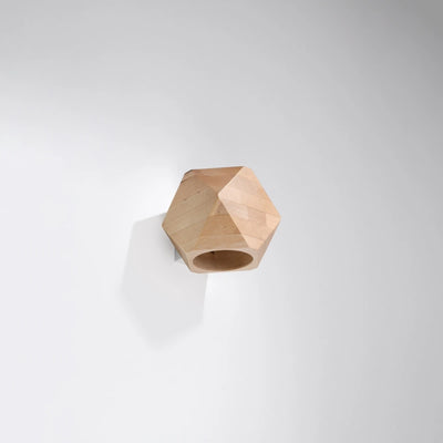 Sollux Lighting Woody wall lamp natural wood, LED E27, IP20, Aluminium Matte Gold, 220-240V, CE RoHS