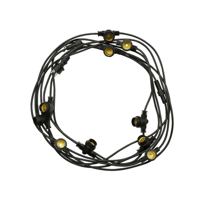 Spectrum GARLAND 5M hanging LED string light, 10xE27 sockets, IP44 outdoor indoor use, Black housing