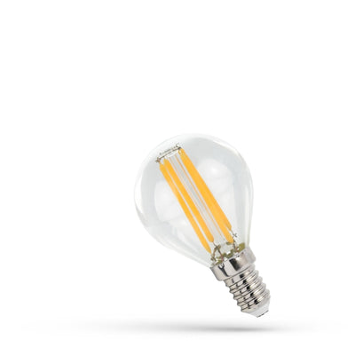 Spectrum LED Ball Bulb E14 5.5W 4000K 700 lumens COG Clear Glass 230V 300° Beam Indoor Lighting