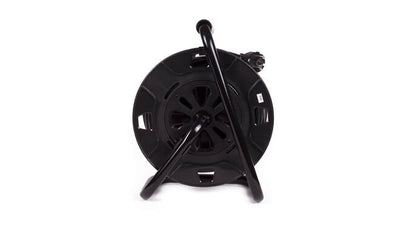 Technik cable reel 15m, 4-way grounded, 3x1.5mm² Black, 220-240V, CE RoHS certified