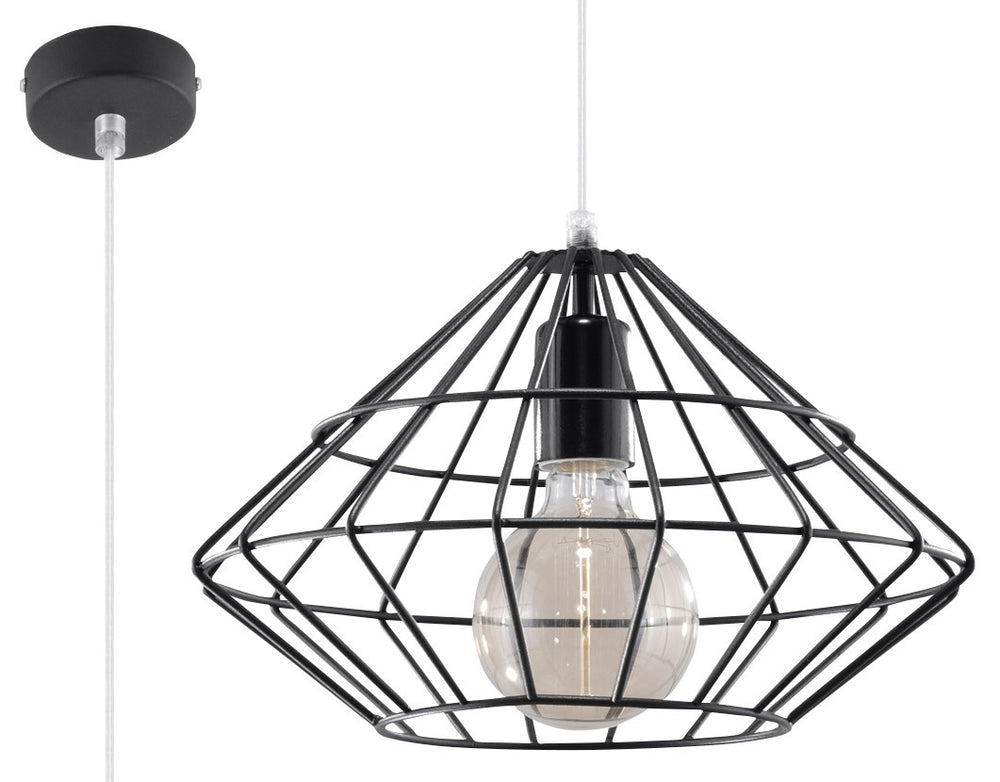 Sollux Lighting Umberto black pendant lamp, LED, 220-240V, IP20, 80 CRI, aluminum, 104mm