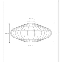 Lucide MAGALI Deckenleuchte, 1xE27, max. 40W, skandinavisches Rattan und Metall, Ø56cm, IP20, Naturfinish