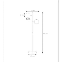 Lucide SKANSKA floor lamp, LED 2x5W 3000K, touch dimmable, rotatable head, modern Black metal, 1410mm height