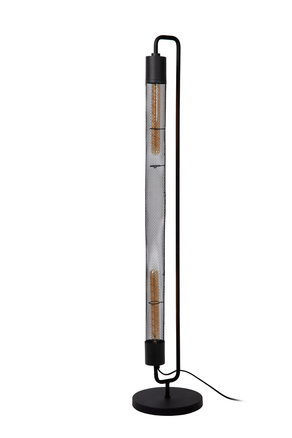 Lucide CALIXT floor lamp, 2xE27 sockets, 220-240V, dimmable, Black metal, modern design, IP20, 1300mm height