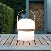 Lucide JOE rechargeable LED table lamp IP44 White, 3W dim to warm 2800K-3200K, USB charging, indoor outdoor use