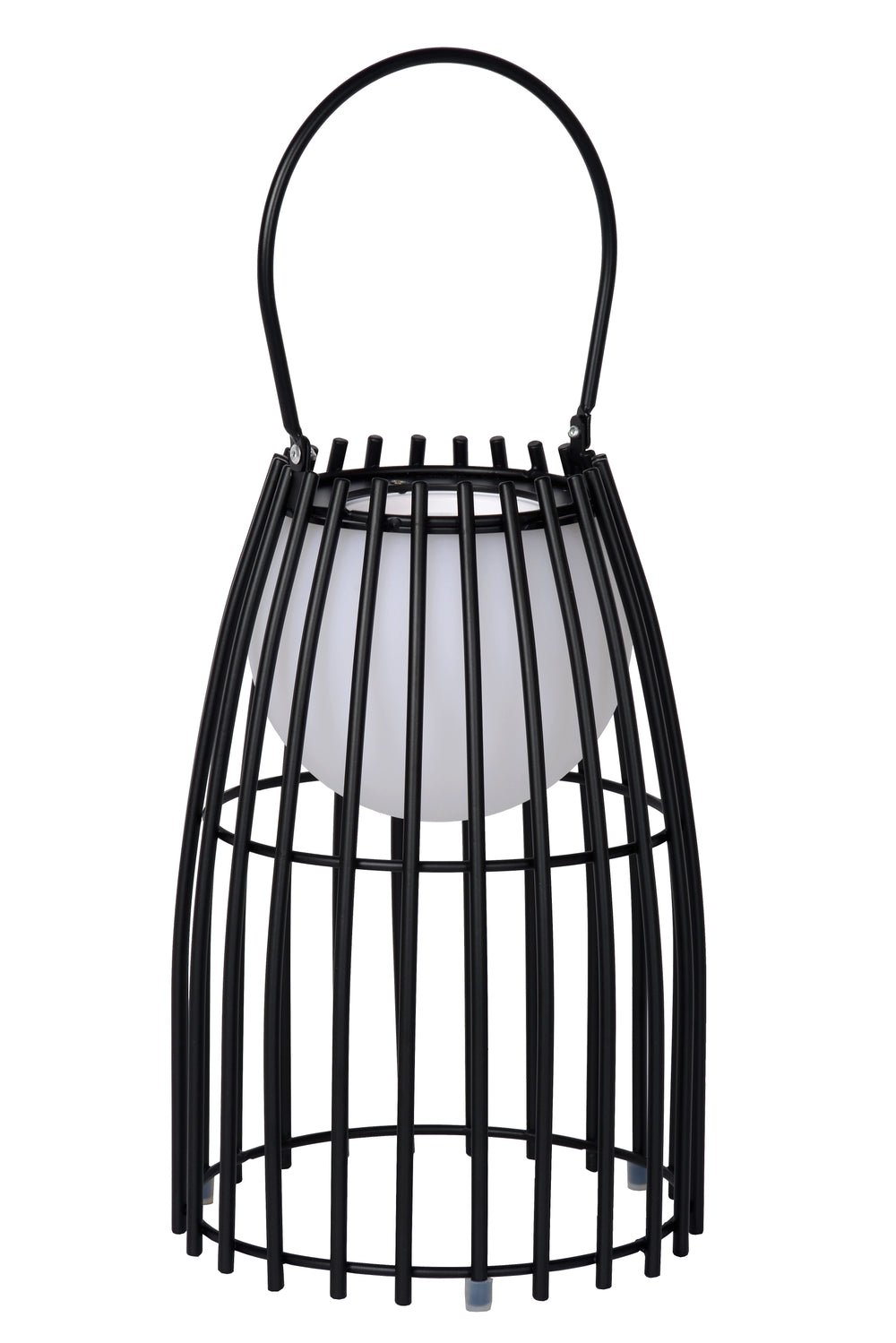 Lucide FJARA rechargeable LED table lamp, dim to warm 2800K-3200K, IP44 outdoor indoor Black Ø17.5cm