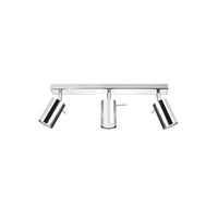 LED plafondspot chrome RING with 3 x GU10 fitting - high CRI and IP20 rating