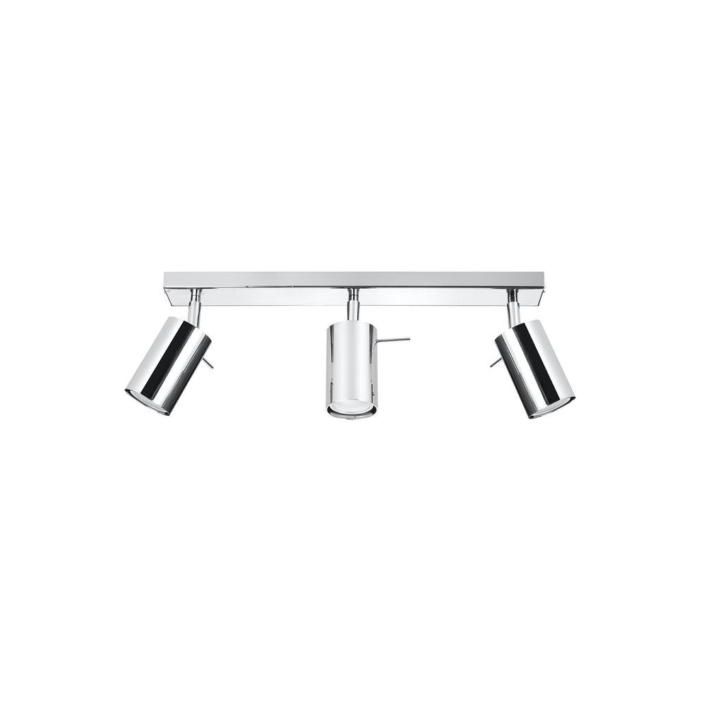 LED plafondspot chrome RING with 3 x GU10 fitting - high CRI and IP20 rating