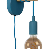 Lucide POLA Kinder-Wandleuchte, 1xE27 Fassung, Blaue Ausführung, Modernes rundes Design, 220-240V, IP20