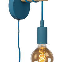 Lucide POLA Kinder-Wandleuchte, 1xE27 Fassung, Blaue Ausführung, Modernes rundes Design, 220-240V, IP20