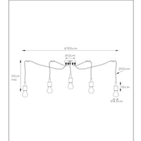 Lucide FIX modern hanging lamp, 5xE27 sockets, Black metal, round design, adjustable height, IP20