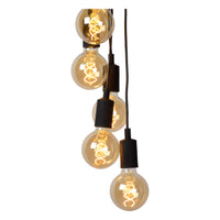 Lucide FIX moderne Hängeleuchte, 7xE27 Fassungen, Schwarzes rundes Metalldesign, höhenverstellbar, IP20, 220-240V