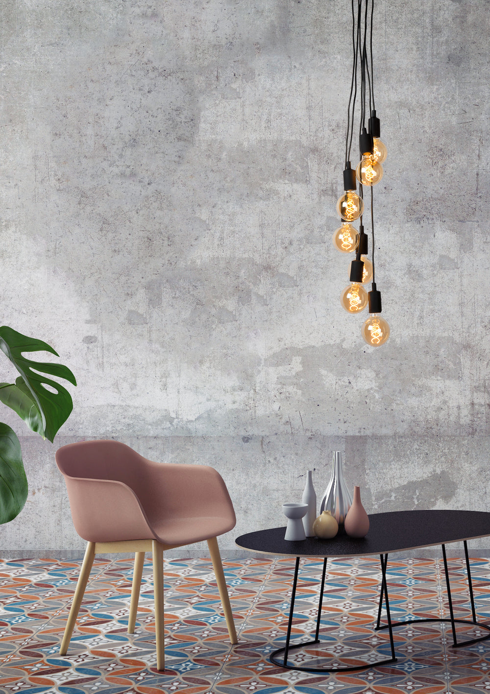 Lucide FIX moderne Hängeleuchte, 7xE27 Fassungen, Schwarzes rundes Metalldesign, höhenverstellbar, IP20, 220-240V