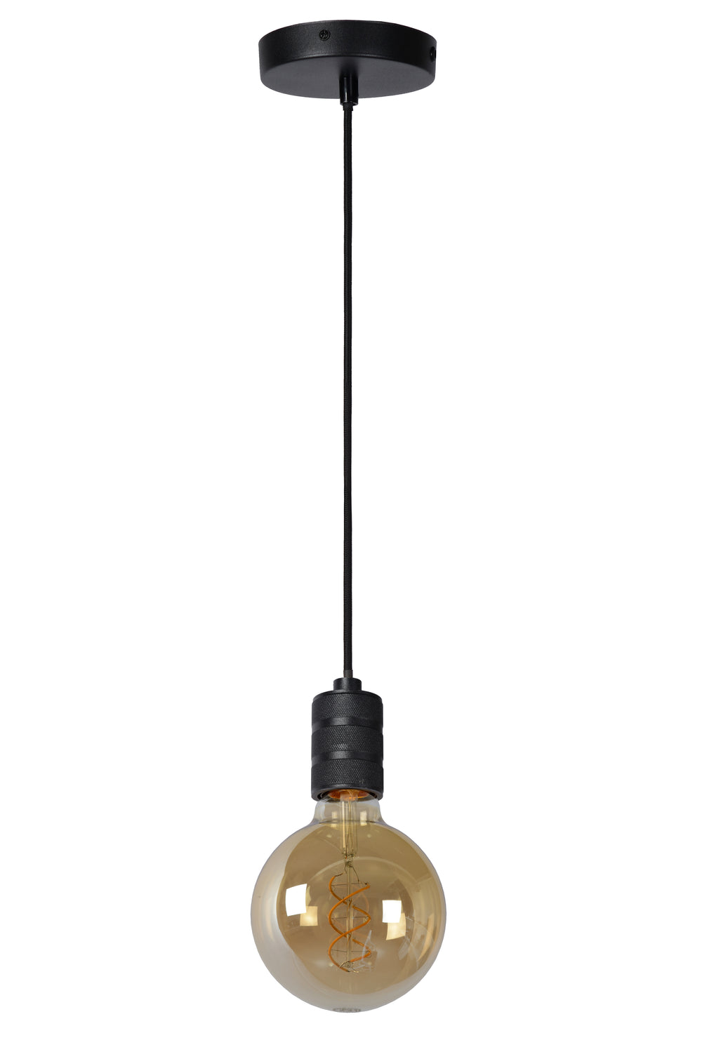 Lucide JOVA hanging lamp Black & Gold, 1xE27 socket, adjustable height, metal design, IP20 indoor pendant