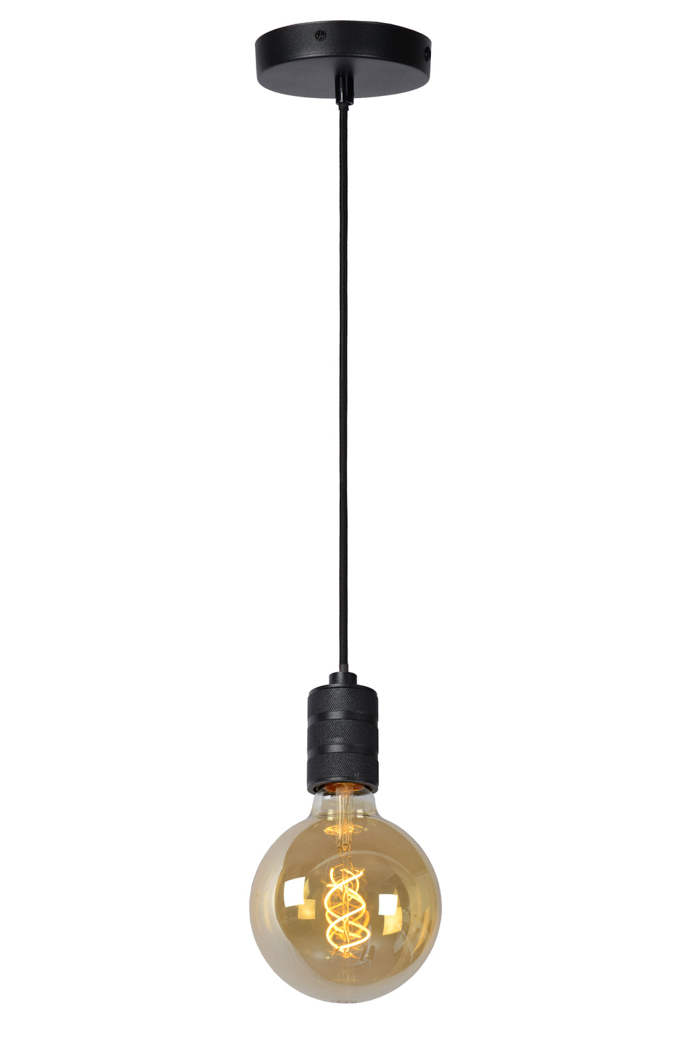 Lucide JOVA hanging lamp Black & Gold, 1xE27 socket, adjustable height, metal design, IP20 indoor pendant