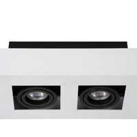 Lucide XIRAX LED ceiling spotlight, 2x5W GU10, dim to warm 2200K-3000K, IP20, White aluminium