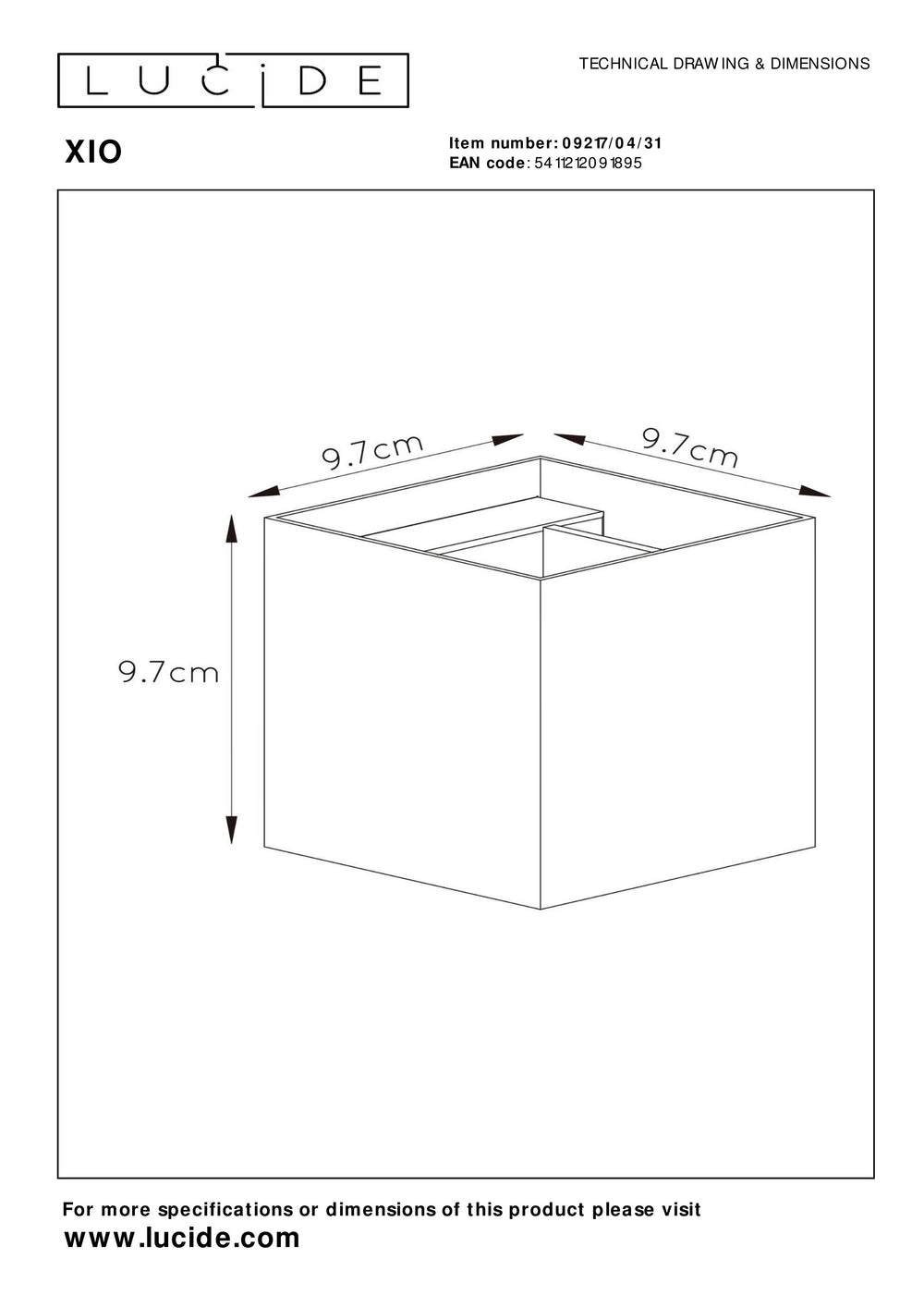 Lucide XIO LED Wandleuchte, dimmbar G9 4W 2700K, verstellbarer Abstrahlwinkel, quadratisches Aluminium Weiß, IP20