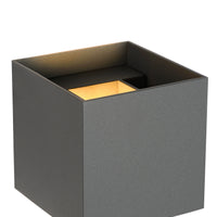 Lucide XIO LED Wandleuchte, dimmbar G9 1x4W 2700K, verstellbarer Abstrahlwinkel, Dunkelgrau, modernes quadratisches Design