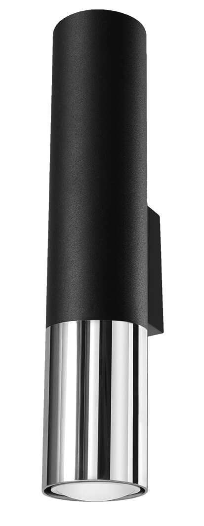 LED wall lamp black chrome LOOPEZ with GU10 socket by Sollux Lighting