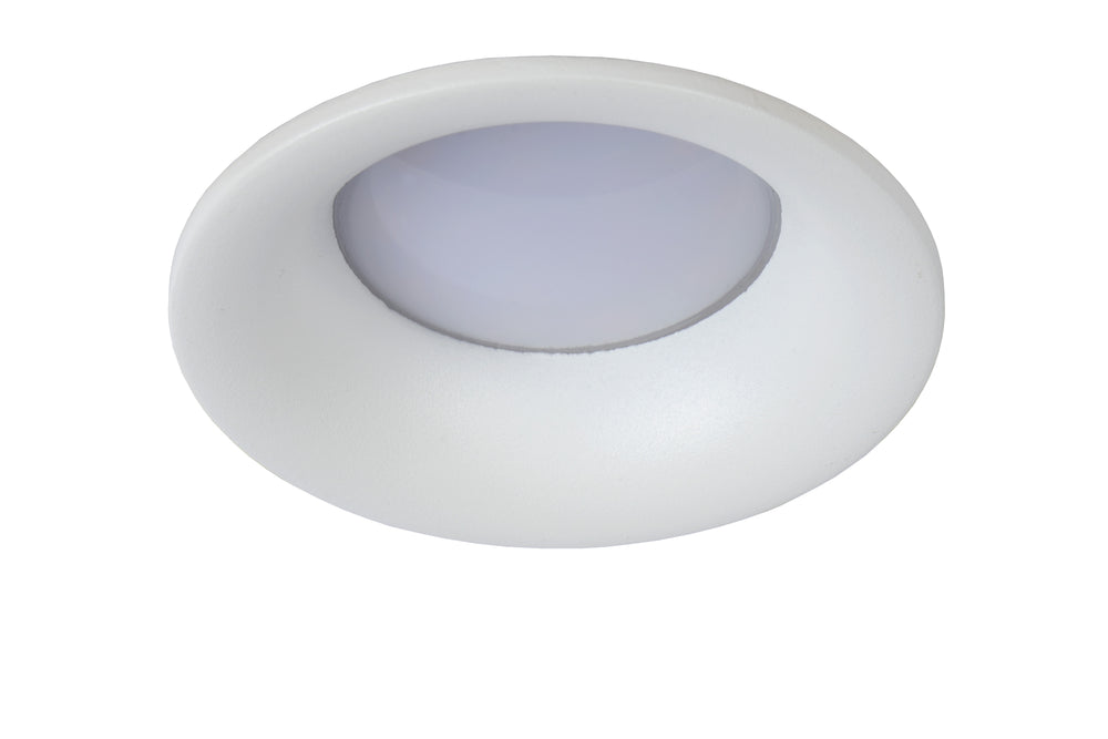 Lucide ZIVA LED Einbau-Badezimmerstrahler, GU10-Fassung, IP44, rundes Aluminium, Sandweiß, Ø84mm