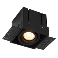 Lucide TRIMLESS square recessed spot, 1xGU10, 50W max, dimmable, IP20, Sand Black aluminium