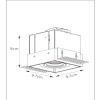 Lucide TRIMLESS square recessed spot, 1xGU10, 50W max, dimmable, IP20, Sand Black aluminium