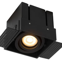 Lucide TRIMLESS square recessed spot, 1xGU10, 50W max, dimmable, IP20, Sand Black aluminium