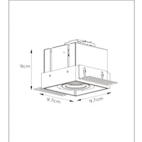 Lucide TRIMLESS recessed spotlight, 1xGU10, square, Sand White, IP20, modern aluminum design
