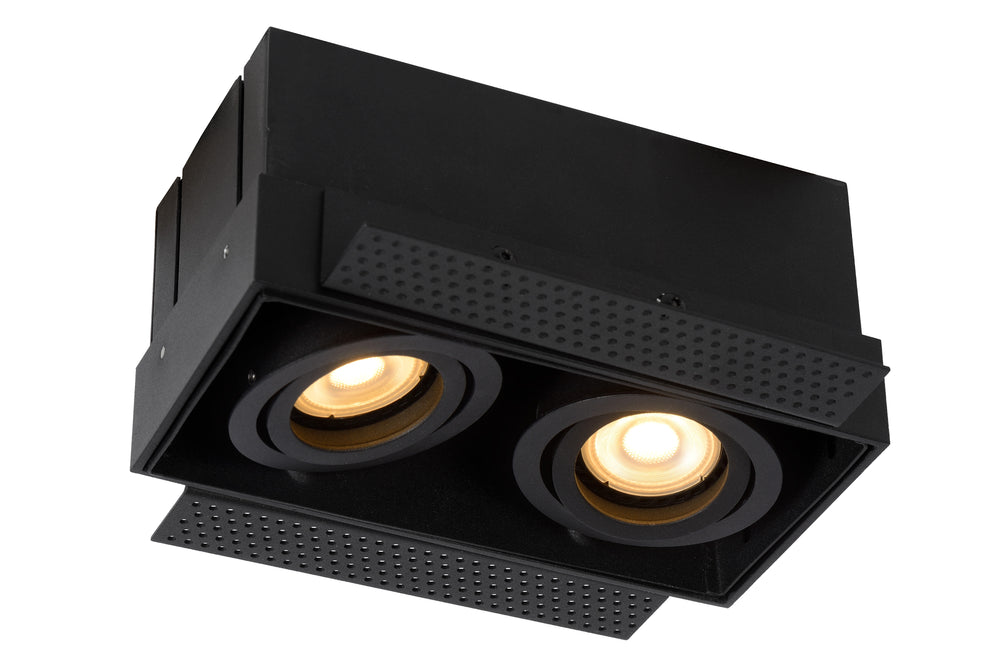 Lucide TRIMLESS recessed spotlight 2xGU10 Black, aluminium housing, IP20, dimmable, 220-240V