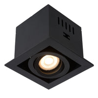 Lucide CHIMNEY LED Einbaustrahler, 1xGU10, dimmbar, max. 50W, 220-240V, IP20, Schwarzes Aluminium