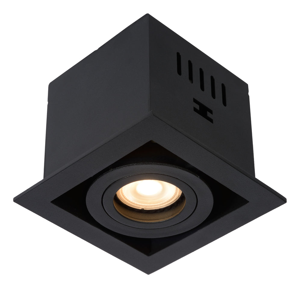Lucide CHIMNEY recessed LED spotlight, 1xGU10, dimmable, 50W max, 220-240V, IP20, Black aluminium