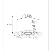 Lucide CHIMNEY LED Einbaustrahler, 1xGU10, dimmbar, max. 50W, 220-240V, IP20, Schwarzes Aluminium