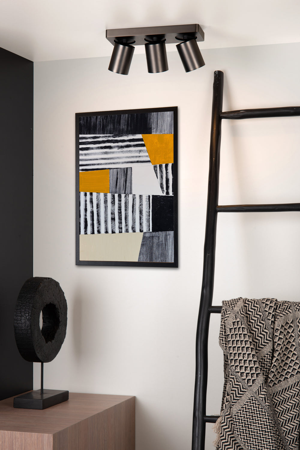 Lucide NIGEL LED Deckenstrahler 3x5W GU10 dim to warm 2200K-3000K 960 Lumen Anthrazit IP20 verstellbar