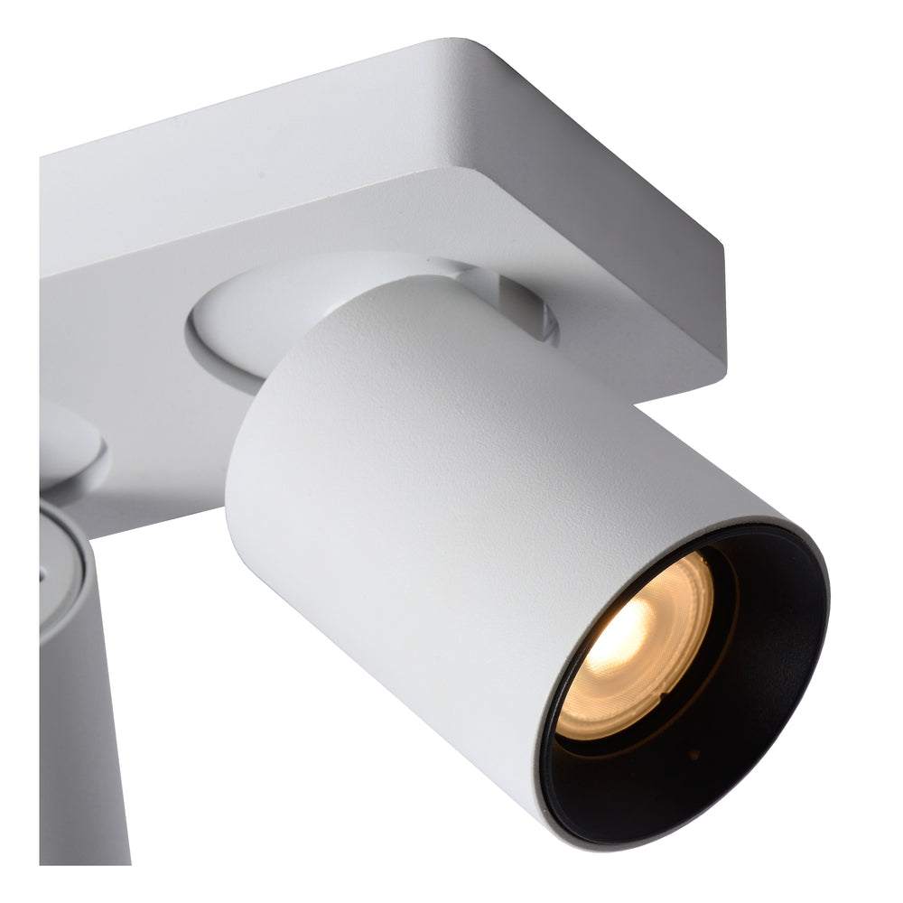 Lucide NIGEL LED Deckenstrahler, 3x5W GU10 dim to warm 2200K-3000K, verstellbares Aluminium Weiß, IP20