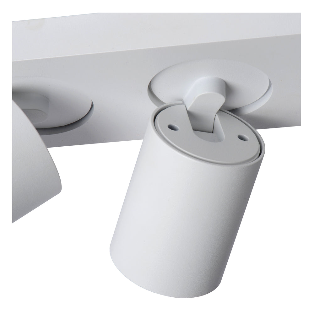 Lucide NIGEL LED Deckenstrahler, 3x5W GU10 dim to warm 2200K-3000K, verstellbares Aluminium Weiß, IP20